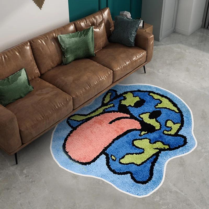 

Creative Halloween Living Room Carpet Cute Angel Earth Cactus Money Bag Pattern Plush Rug Bathroom Non-Slip Rugs Entrance Mat 40X60CM