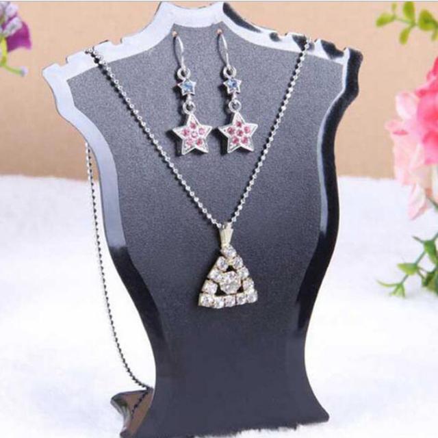 New Acrylic Mannequin Necklace Display Bust Stand Jewelry Holder Rack For Necklaces Pendant Earrings Display Stand Shelf