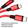 Charging Cable Three-in-One Fast Charge Nylon Braided 2A 8Pin Type-C Micro USB Charging Cord Mobile Phone Wire for Home