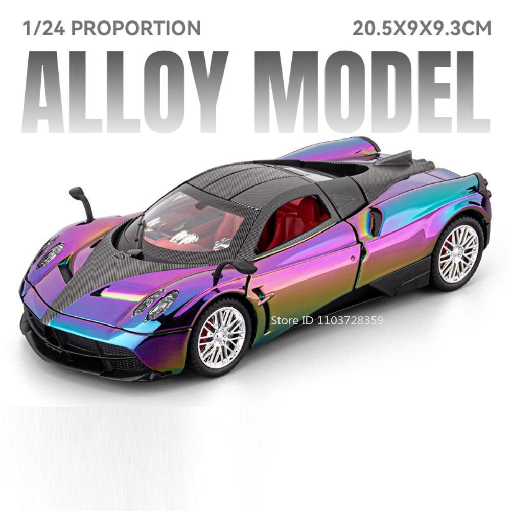 

1:24 Pagani Huayra Zonda Toy Sports Car Models Alloy Diecast Mini Supercars Sound Light Doors Opened Pull Back for Boys Gifts