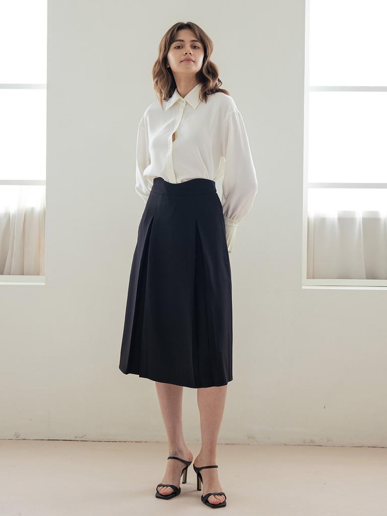 Wednesday Delight Wed_Irregular High-Waist Skirt_Black