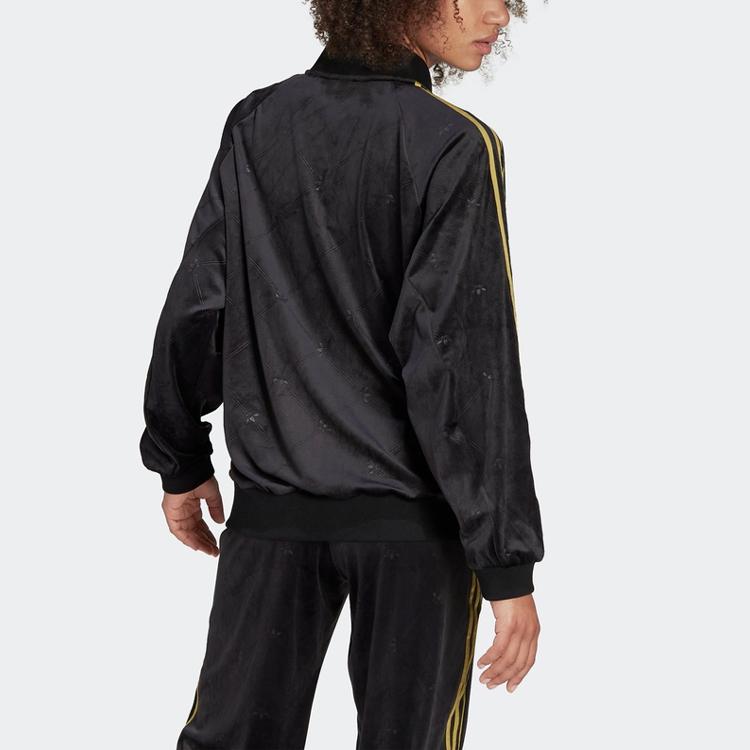 Women's Adidas Originals Jackets Women's Black Baseball Collar Moderate Straight Fit