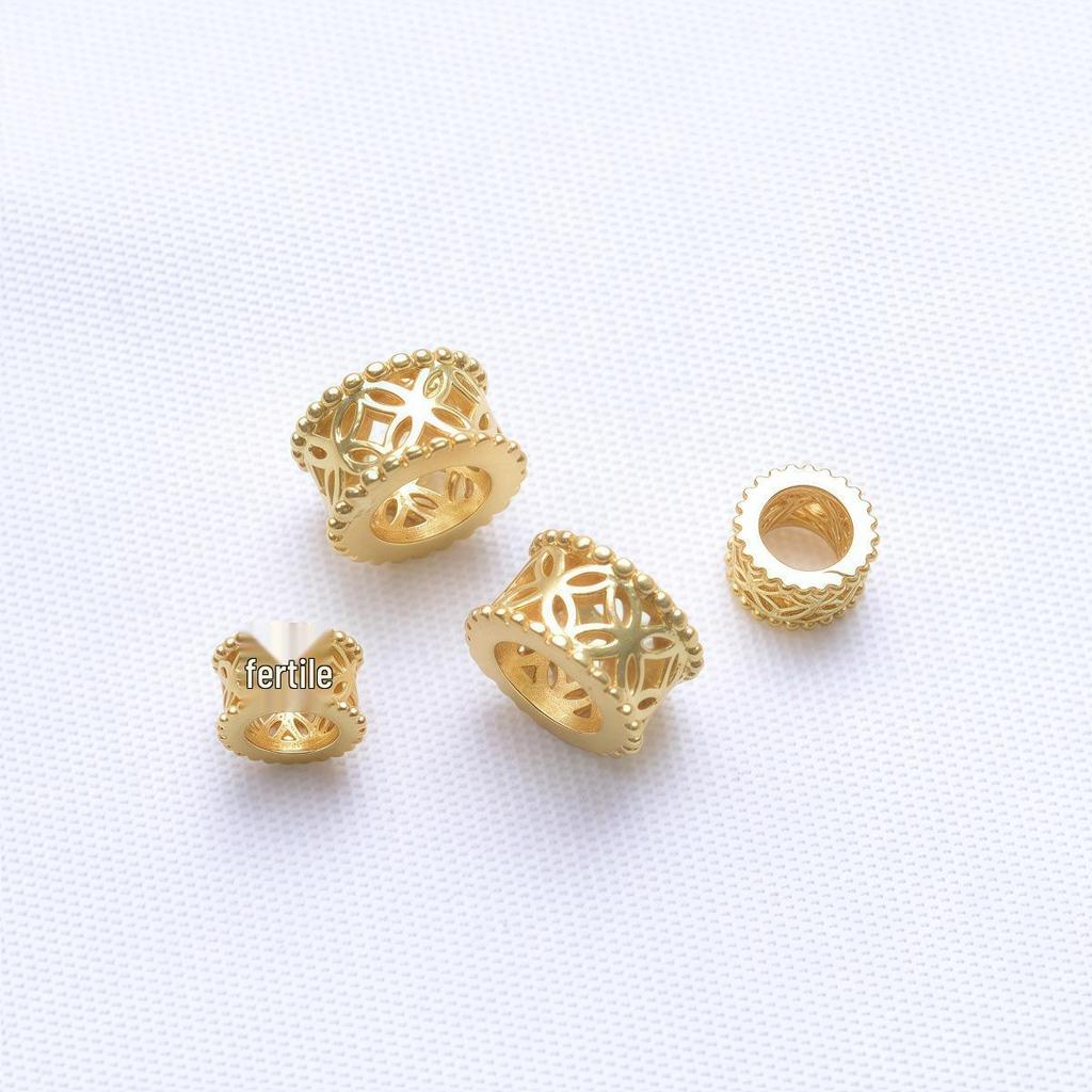 Perline Distanziatori in Rame Moneta Grande Foro Double-Sided Placcate Oro 18K per Braccialetti Fai da Te Weaving & Beading