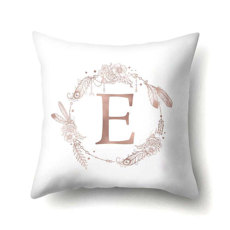 Polyester Pillow Case Home Ins Style Decorative Print Pillow Case 26 English Letter Cushion Cover