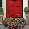 1Pcs Colorful Tree Semi Circle Welcome Doormat Non-Slip for Outdoor Patio Porch Kitchen Bathroom Entryway Floor Mat