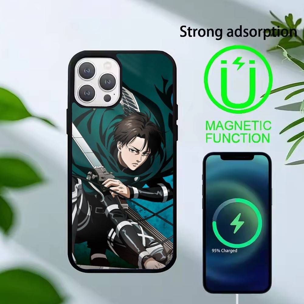 Attack On Titan Levi Ackerman Phone Case For iPhone 17,16,15,14,13,Pro,Max,Plus,Magnetic For Magsafe Wireless Charging