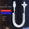 3 In 1 Retractable Usb Cable 6a 66w Fast Charging T-type Spring Data Cable Compatible For Ios