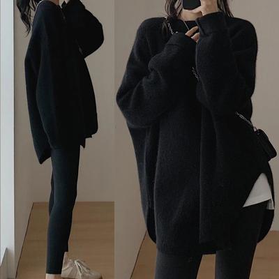 Pullover Damen Herbstkleidung Neu Herbst und Winter Französisch Chic und Schön Einzigartig Gestrickter Basis-Pullover Pullover Innen-Top