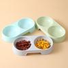 Pet Accessories Plastic Portable Cat Drinking Bowl Dog Food Tray Cat Feeding Bowl Cat Double Bowl