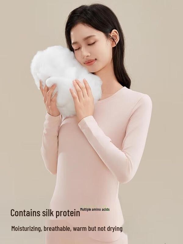 FUNIBAOLUO Women's Cotton Modal Silk Protein Round Neck Set