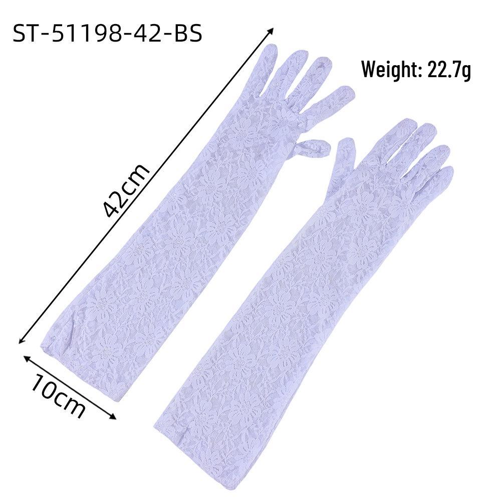 European White Lace Wedding Flower Girl Umbrella - Small Size with Stainless Steel Long Handle.