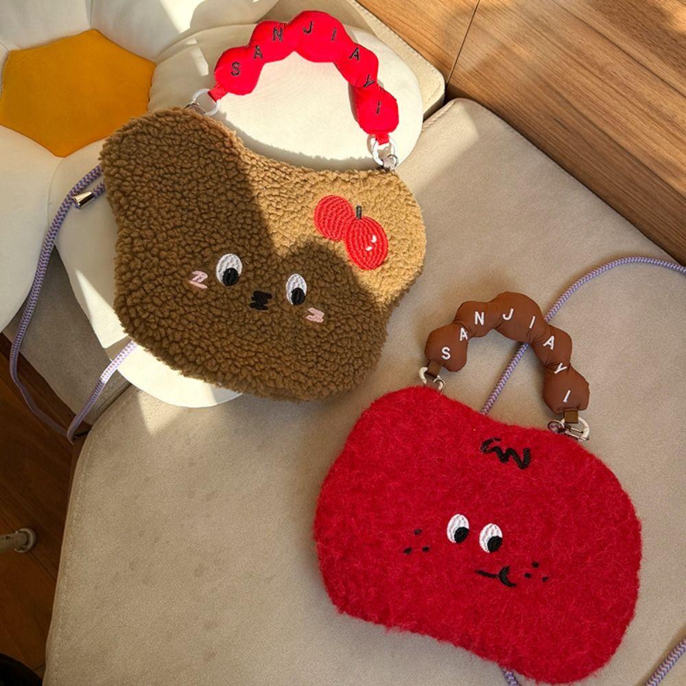 

Patato Cute Small Bags Tomato Shoulder Bag Casual Plush Crossbody Bag Girls Bear