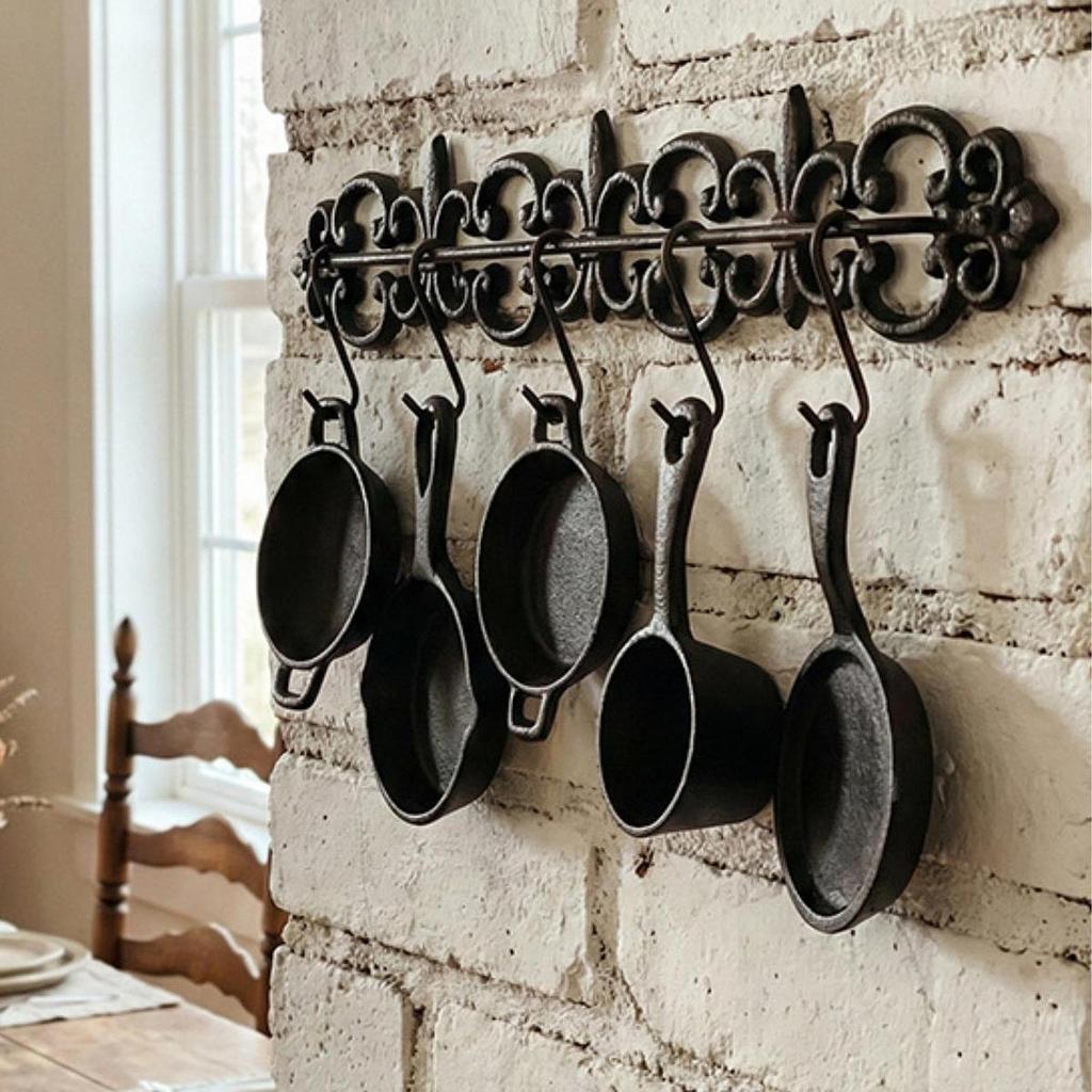 Cast Iron Wall Sculpture Tableware Decor Background Artwork Quick & Easy Mount Accent Metal for