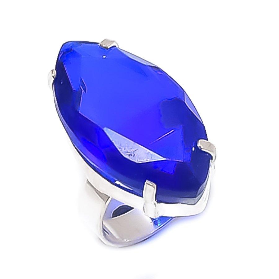 

Голубой Халцедон Драгоценный Камень Ручной Работы Серебро 925 Пробы Ювелирное Кольцо Размер 9 o4z90