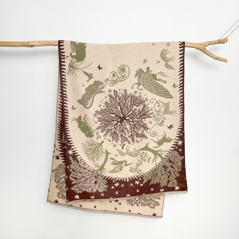 Autumn and winter travel photo outside with high-end shawl women's blanket scarf dual-purpose office blanket imitation cashmere scarf