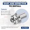56 Pack Motorcycle Battery Terminal Nuts and Bolt Kit M6 X 10 Mm 12 Mm 16 Mm 20 Mm Bolt Square Nut Kit Stainless Steel Motorcycle Battery Screw and