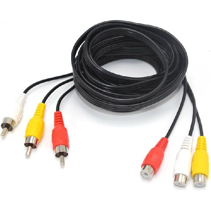 10FT RCA Audio/Video Composite Cable DVD/VCR/SAT Yellow/White/red connectors 3 Male to 3 Male