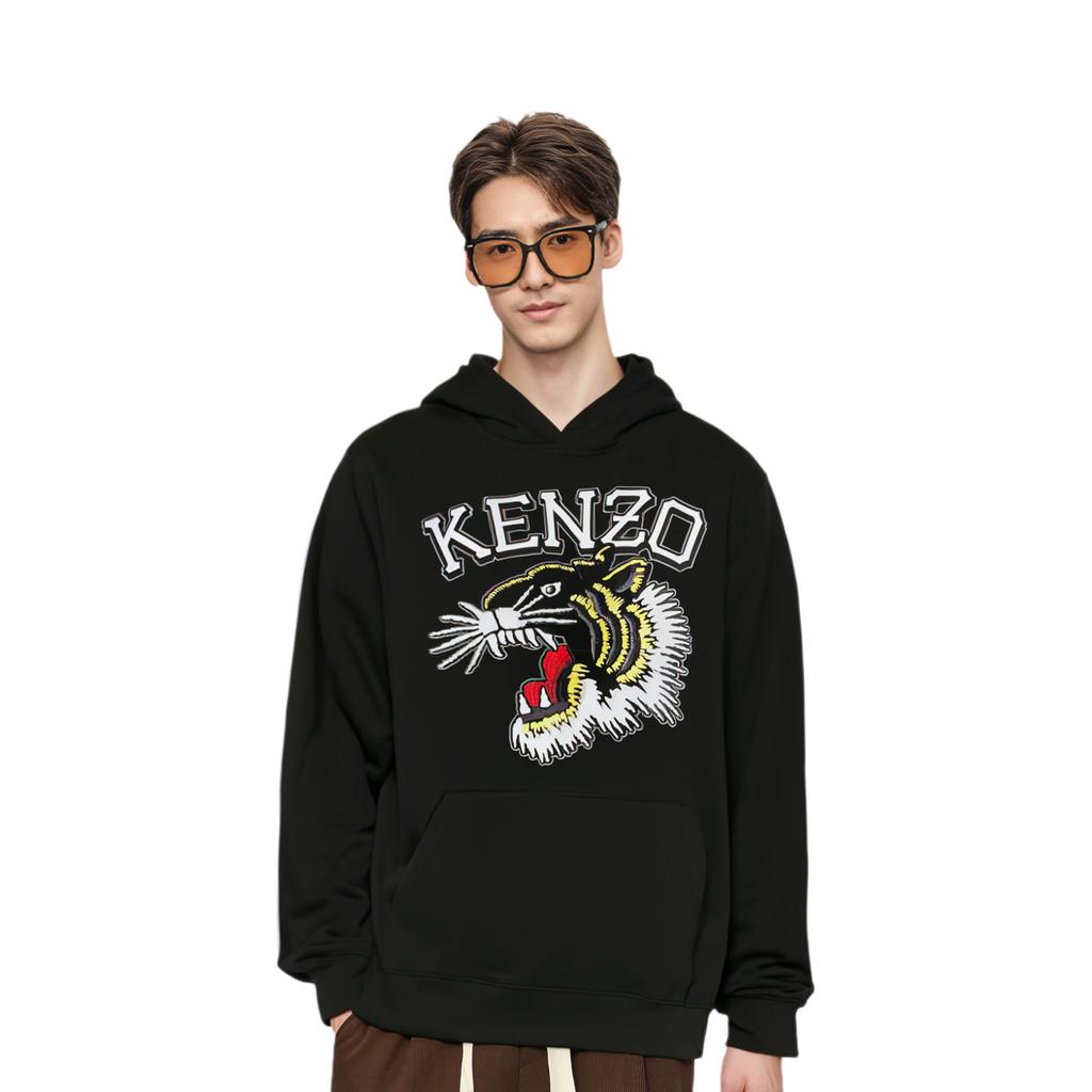 KENZO Tiger Embroidered Kangaroo-Pocketed Hoodie FE55SW1864MF-99J