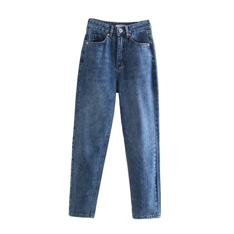 

Kaslead New Arrival Women s Clothing High Waist Loose Denim Blue L