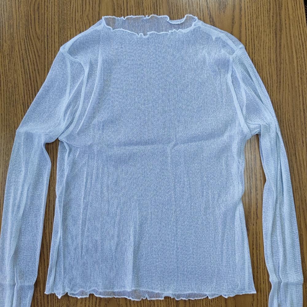 Dame Mesh Langermet Topper Rund Hals Sexy Gjennomsiktige T-skjorter Party Klubb Kveld Skinnende Underlagsskjorte Bluse