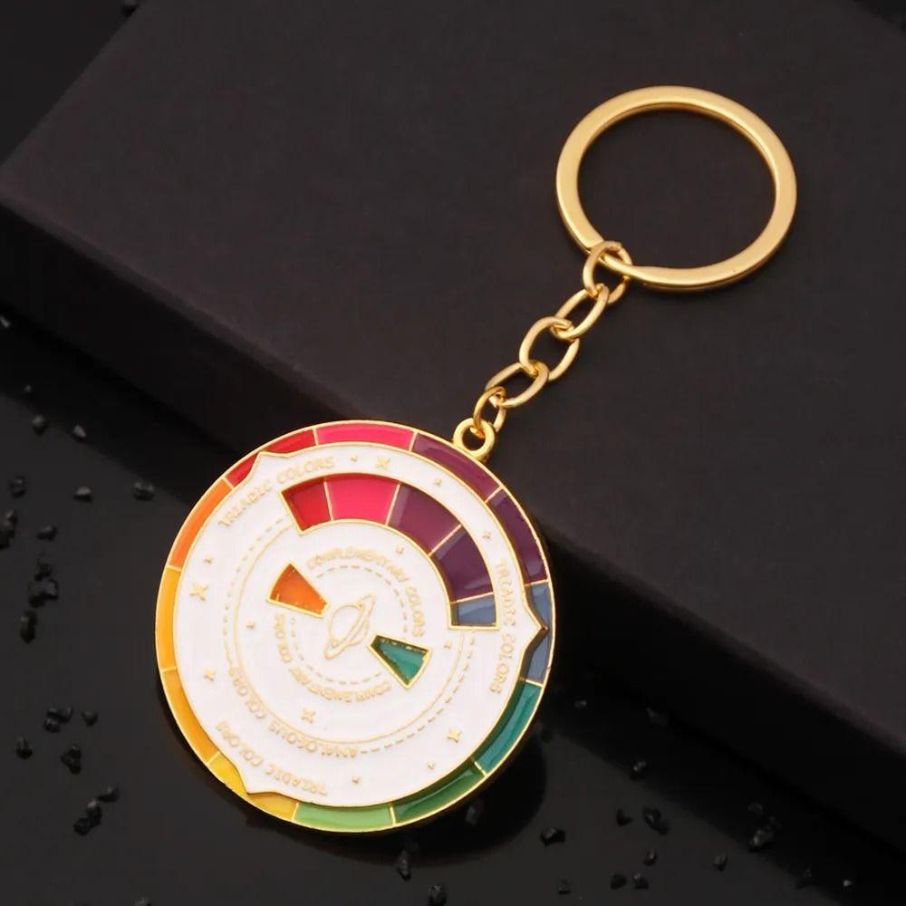 Color Wheel Color Wheel Keyring Rotatable Rotable Color Palette Keychain  Clothing Accessories.