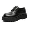 British classic men's trendy shoes platform heightening round head retro style high-end business leather shoes 9265-K