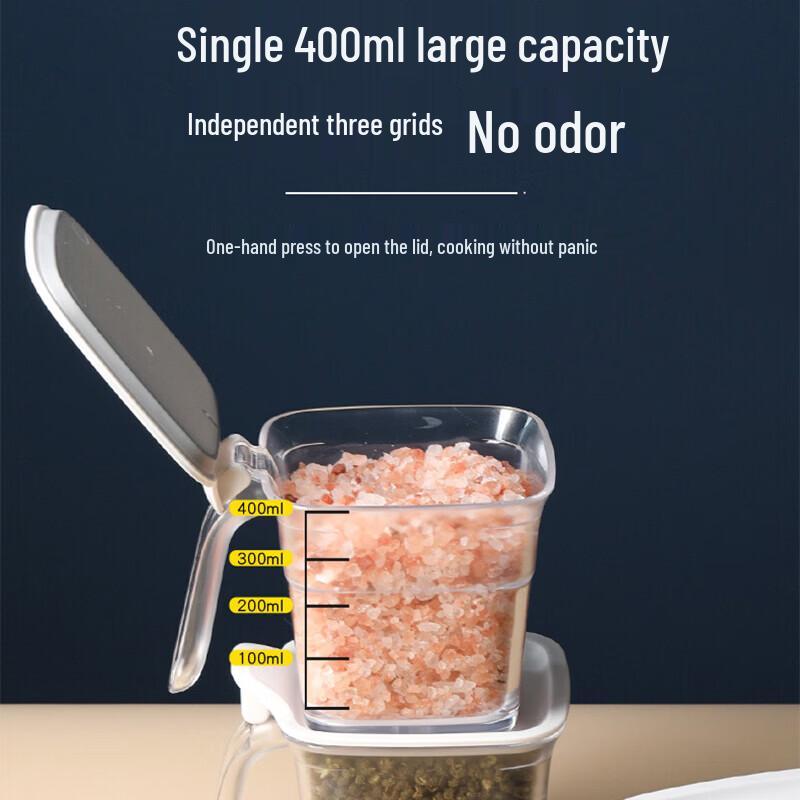 CHAHUA 3-Piece Seasoning Jar Set with Rack