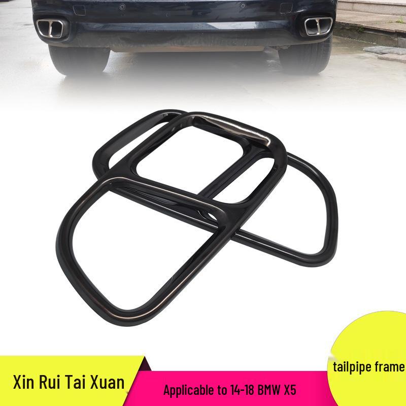 Stainless Steel Black Exhaust Tailpipe Frame for BMW X5 (2014-2018)
