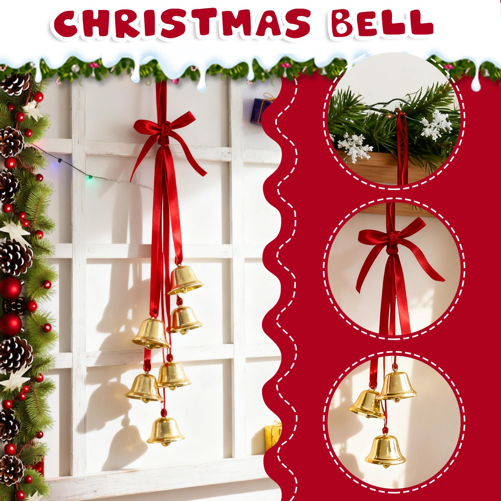 

Бархатная лента с колокольчиком, Рождественский декоративный кулон, Сезонное Рождество, Праздничные подвесные аксессуары, Зимние товары для вечеринок One Size