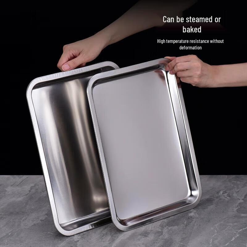 Huihuang 304 Stainless Steel Rectangular Deep Serving Tray