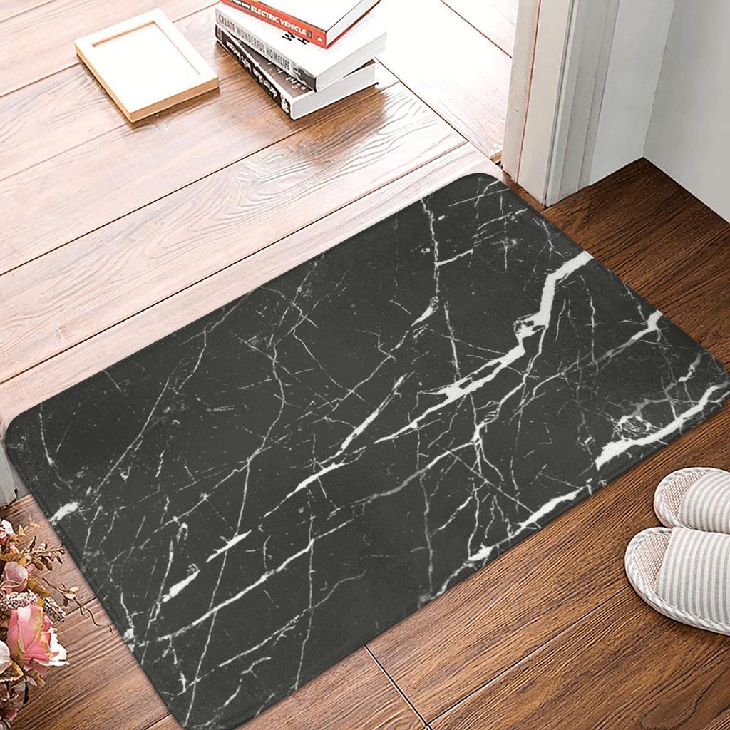 Smoked Black Marble Front Floor Door Entrance Mats Outdoor Abstract Texture Pop Art Kitchen Bathroom Doormat Toilet Carpet Rug