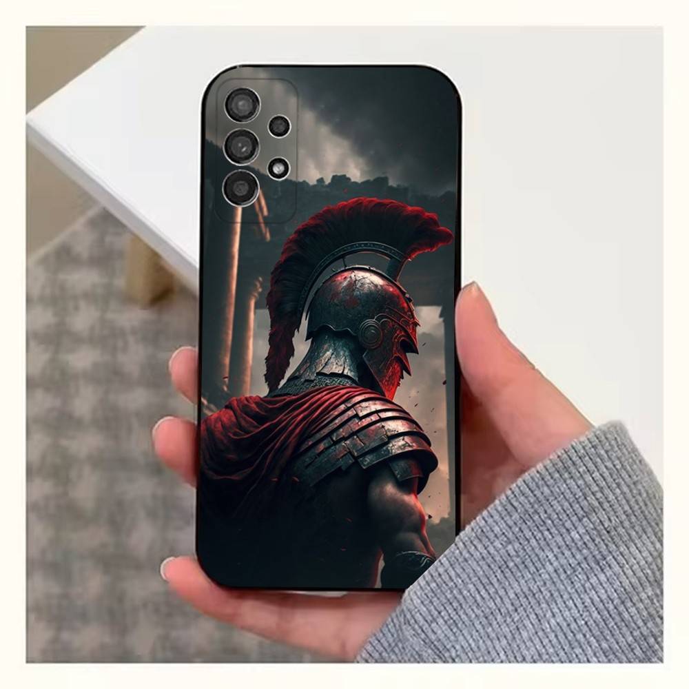 Spartan Warriors Phone For Samsung S25,S10,S20,S10,S21,S9,S24,S23,Ultra,FE,Plus,Lite,Soft Silicone Black Cover