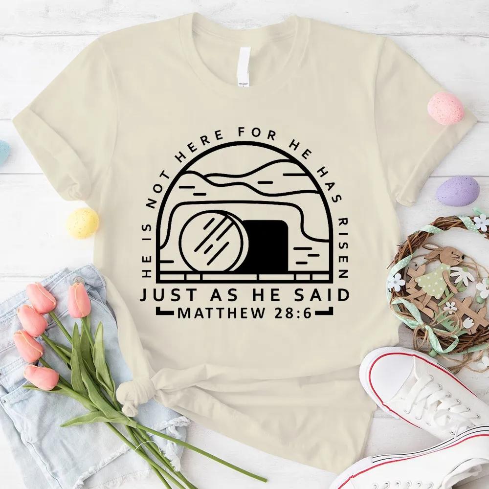 2026 Summer New Just As He Said Christian Unisexs Tshirt Highquality and Fashionable Roundneck Printed for Both Unisex and Women