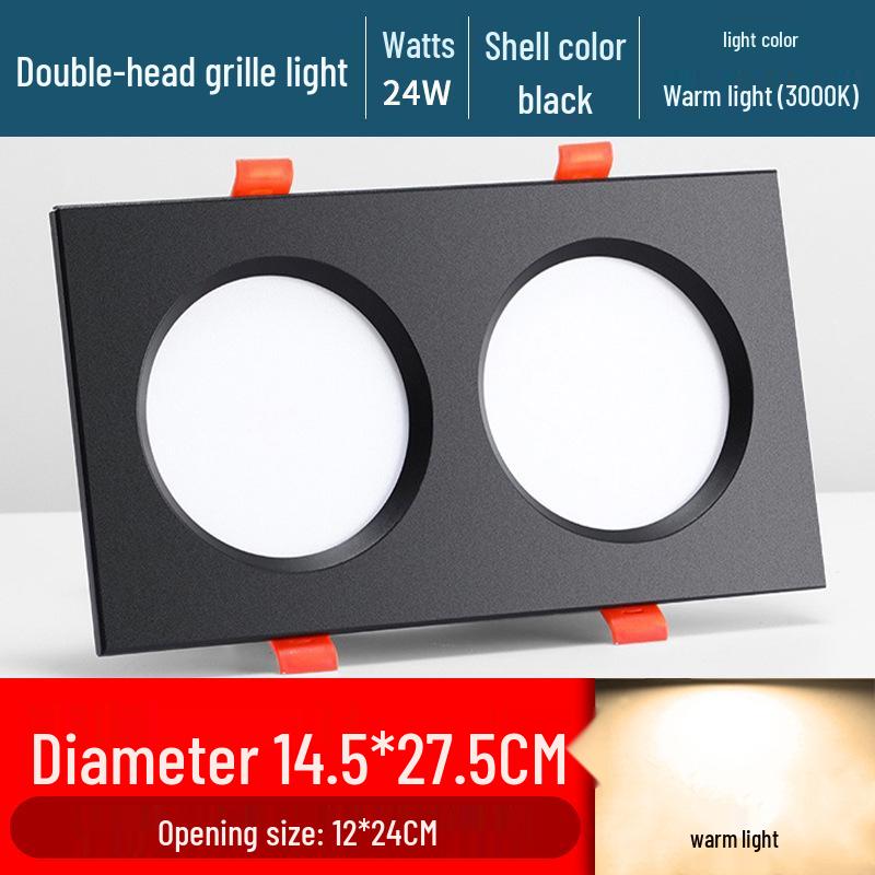 Ultra-Thin Dual/Single Head Recessed Square LED Spotlight for Commercial & Household Use