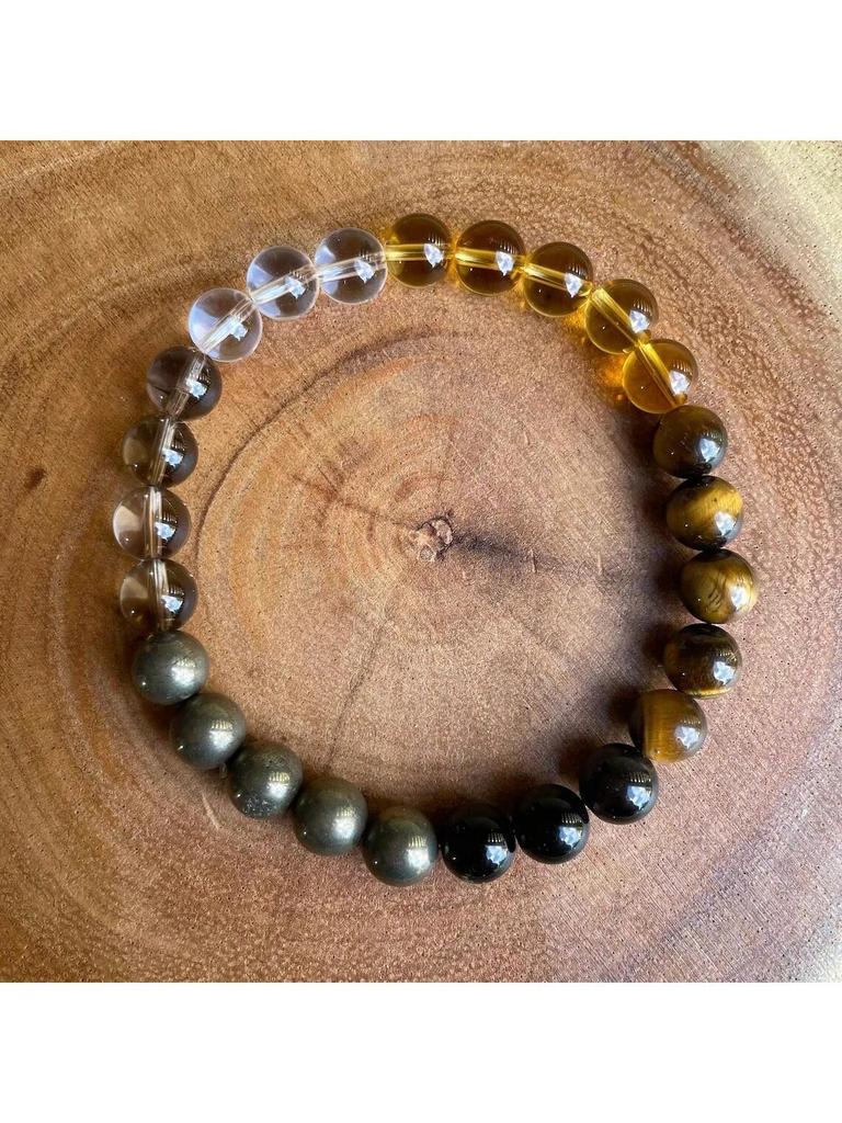 Natural Stone Crystal Bracelet Citrine Pyrite Tiger's Eye Stone To Open the Way Bracelet To Attract Love Successful People Recom