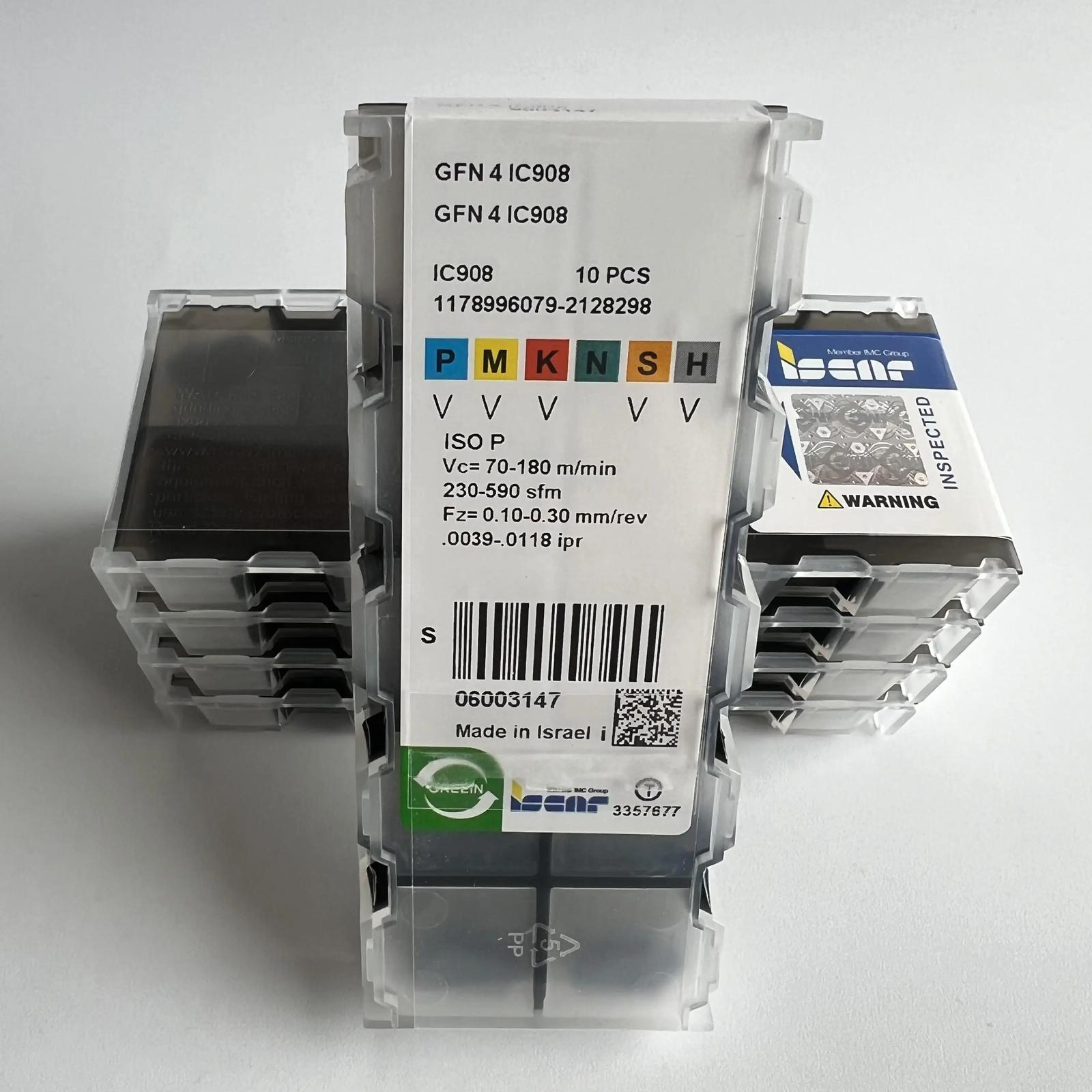 

ISCAR / GFN4 IC908 Industrial indexable carbide inserts 10 Pcs