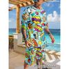 Set Tricouri Sport Graffiti de Vară pentru Bărbați Distractive Ilustrații Manga Îmbrăcăminte Largă Hip Hop Sportswear Set Două Piese Uniformă Lig