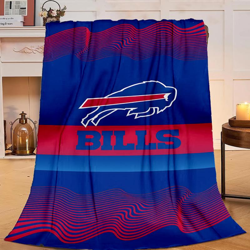 Bills Logo Blanket Flannel Throw for Sofa, Travel, Camping, Livingroom, Office, Chair and Bed Soft and Warm Holiday gifts