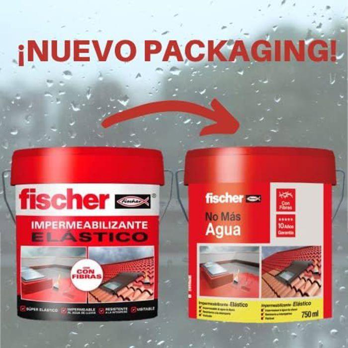 Fischer - Imperméabilisation grise, polymère liquide à base de caoutchouc acrylique avec fibres pour carreaux et carreaux (750 ml /