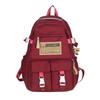 Fashionable casual large capacity multi-pocket labeling contrast color school bag for men and women students 23 autumn and winter new backpack