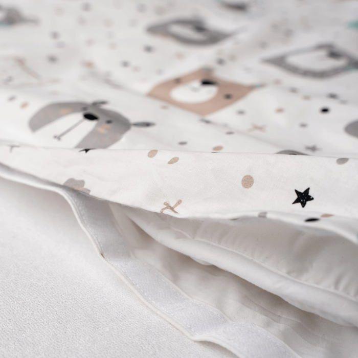 Flyideas housse de couette enfant + taie lit bebe, 120x150 cm - parure 100% coton certifie - alese lit et berceau, made in eu