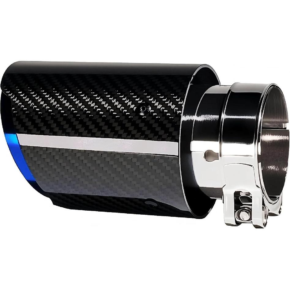 3-Inch Inlet 4-Inch Outlet Car Exhaust Tips Fit For 74-76 Mm OD Carbon Fiber Tailpipe Exhaust Pipe Tail Need Height>2.2Inch Widht>4.4 Inch