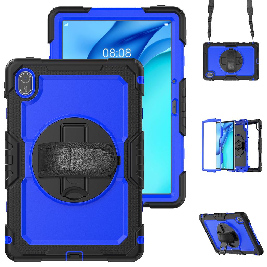 For Huawei MatePad SE 11 Case PC + Silicone Tablet Cover with PET Anti-Scratch Film and Shoulder Strap