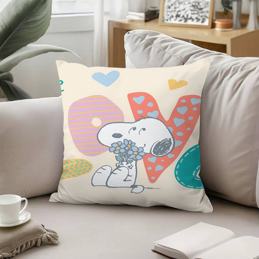 Cartoon Dog-S_SnoopyS Pillow Case Pattern Printed Pillowcase For Living Room Sofa Cushion Cover & Bedroom Decor