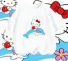 Sanrio 2026 Summer Comic Form Hello Kitty Image 100 Cotton Printed Casual Tshirt Adult Children Parentchild Top Homewear Y2k