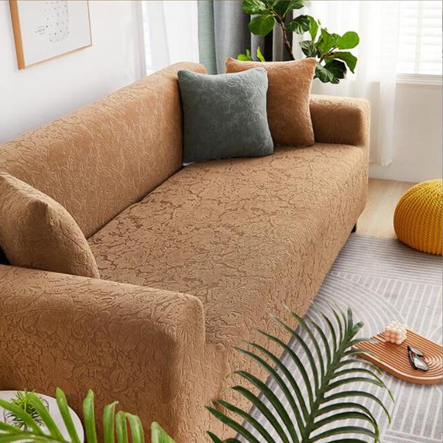 Kalın Kanepe Koruyucu Jakarlı Katı Baskılı Kanepe Kapakları Oturma Odası Kanepe Kapak Köşe Kanepe Slipcover L Şekli