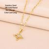 New In Rotatable Zircon Crystal Lucky Star Pendant Necklaces For Women Trendy Female Stainless Steel Chain Ladies Accessories