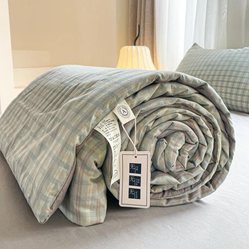 

Хлопковое летнее одеяло Одеяло для кондиционера Наполнитель из соевого волокна Тонкое одеяло Одеяло в скандинавском стиле Одеяло для кровати Четыре сезона 200x230cm