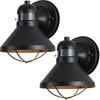 LONEDRUID 2 Pack Motion Sensor Outdoor LED Wall Light Dusk to Dawn Exterior Sconce Lighting Fixture Waterproof Wall Mount Barn Lamp Black Outside