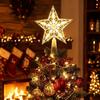 Warm White Christmas Tree Topper Transparent Five Point Star Topper  Festive Decorations